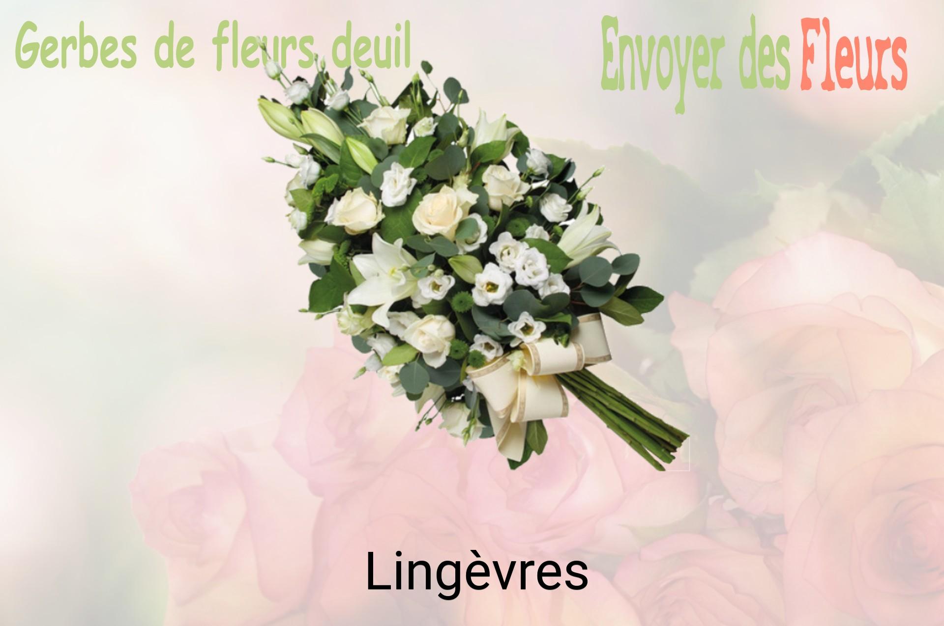 Gerbe de fleurs de deuil livrée à Lingèvres